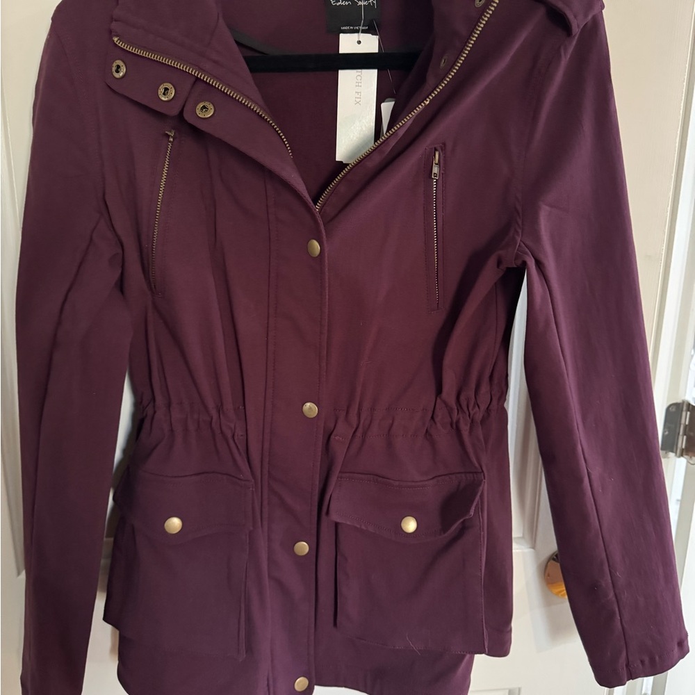 Chic Women's Cargo Jacket in Rich Purple